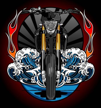 supermoto ön görünüm vektör şablonu.