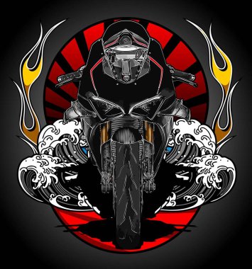 superbike ön görünüm vektör şablonu