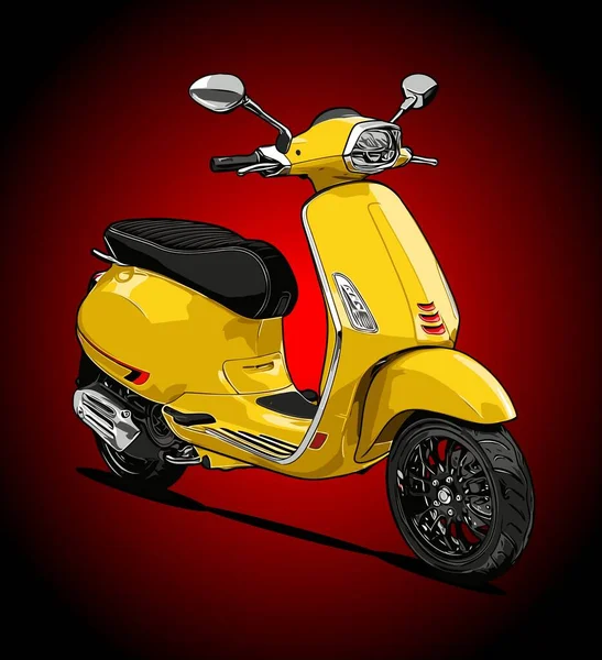 Modern Automatic Scooter Vector Template — Stock Vector
