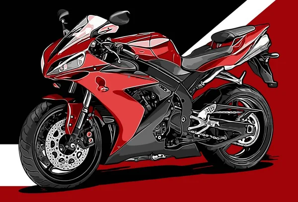 Modèle Vectoriel Moto Sport Rouge — Image vectorielle