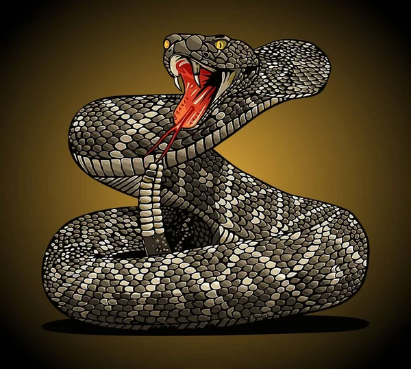 Serpent Sonnette Est Béant Modèle Vectoriel — Image vectorielle