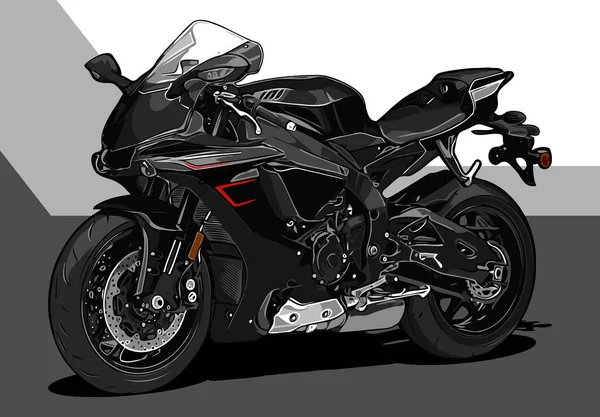 Modèle Vectoriel Moto Sport Noir — Image vectorielle