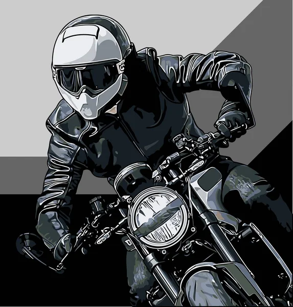 骑摩托车的人在摩托车矢量模板上 — 图库矢量图片
