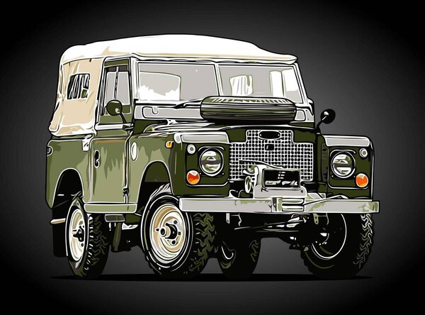  classic suv car with canvas roof.