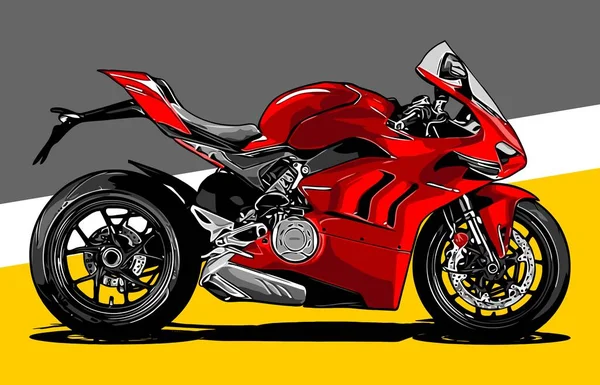 Modelo Vetor Visão Lateral Superbike Vermelho — Vetor de Stock