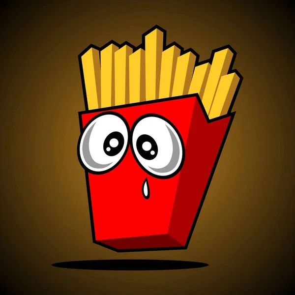 Sad French Fries Vector Template — Stock Vector