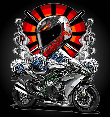 motor spor ve dalga vektör şablonu