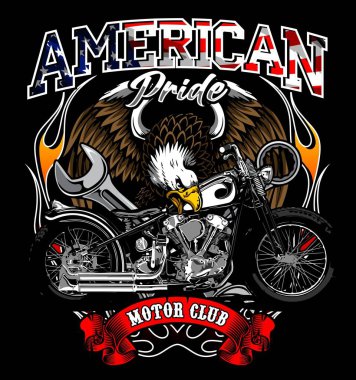 kartal ve motor kruvazör vektör şablonu