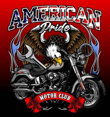  kartal ve motor kruvazör vektör şablonu