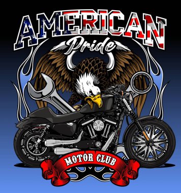  kartal ve motor kruvazör vektör şablonu 