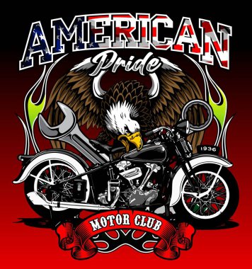 kartal ve motor kruvazör vektör şablonu