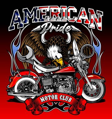  kartal ve motor kruvazör vektör şablonu 