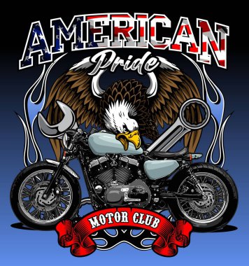 kartal ve motor kruvazör vektör şablonu