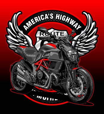  Trafik işaretinde kanatları olan motorsiklet 