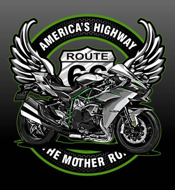 Trafik işaretinde kanatları olan motorsiklet