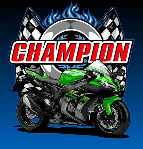 Zielony Motocykl Logo — Wektor stockowy