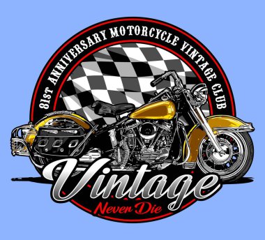  Yarış arka planına sahip klasik motosiklet.