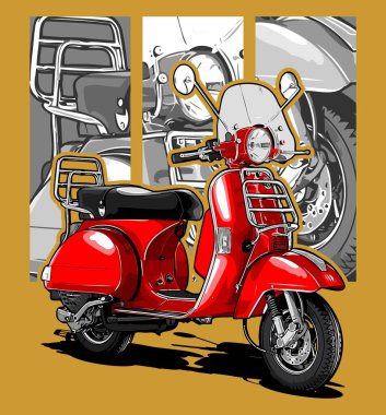kırmızı klasik iki vuruş scooter