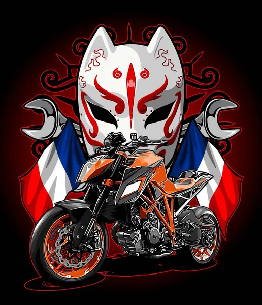 Motociclos Bandeira Francesa —  Vetores de Stock