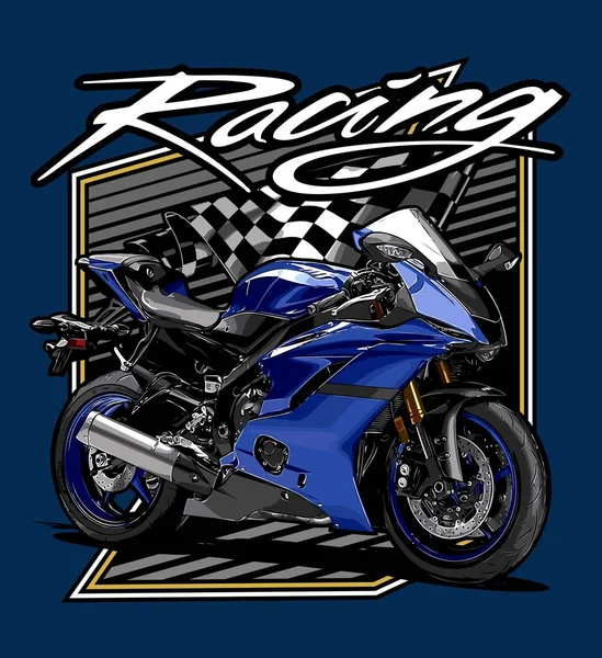 Синий Векторный Шаблон Мотоцикла — стоковый вектор