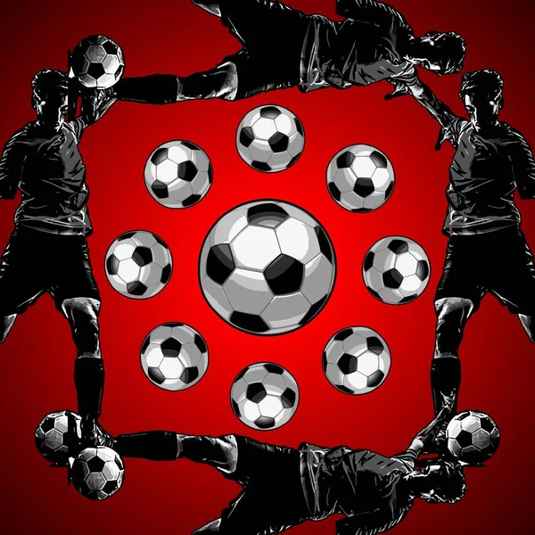 Joueur Football Action Modèle Vectoriel — Image vectorielle