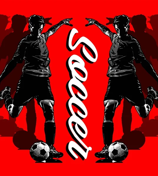 Joueur Football Action Modèle Vectoriel — Image vectorielle