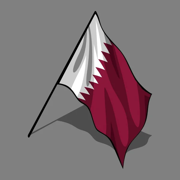 Modelo Vetor Bandeira País Qatar — Vetor de Stock