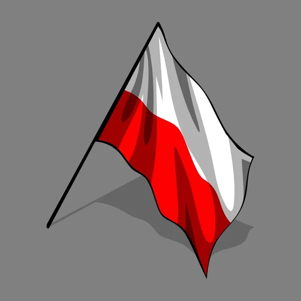 Polonya Ülke Bayrak Vektör Şablonu — Stok Vektör
