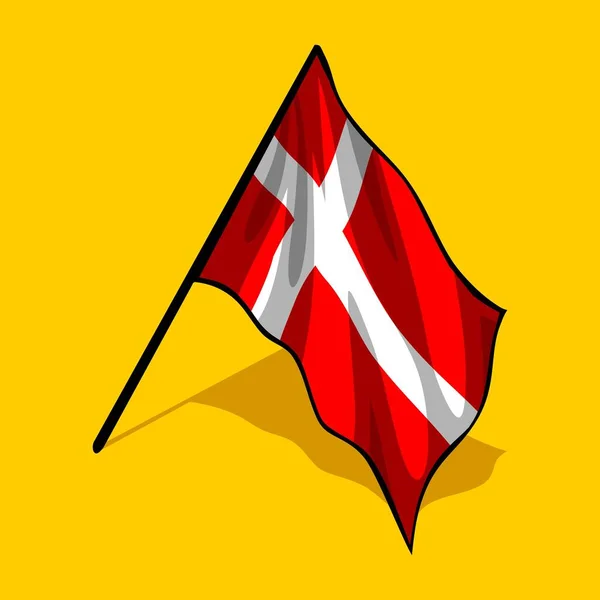 Bandeira Modelo Vetor Denmark —  Vetores de Stock
