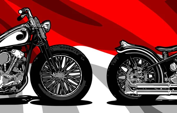 Boční Pohled Motocykl Vlajkové Vektorové Šablony — Stockový vektor