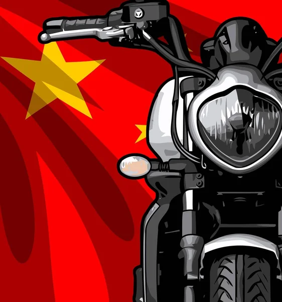Přední Pohled Vlajka Motocyklu — Stockový vektor