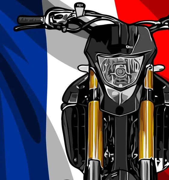 Vista Frontal Motocicleta Bandera — Archivo Imágenes Vectoriales