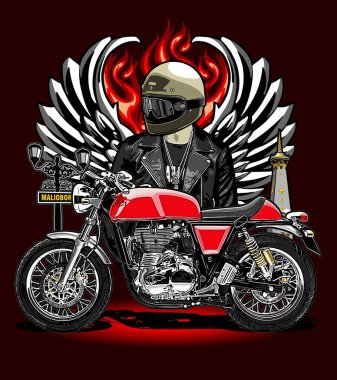  motorcu ve motosiklet vektör şablonu 