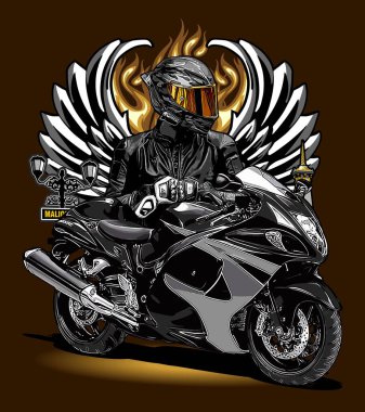 motorcu ve motosiklet vektör şablonu 