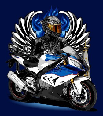 motorcu ve motosiklet vektör şablonu 