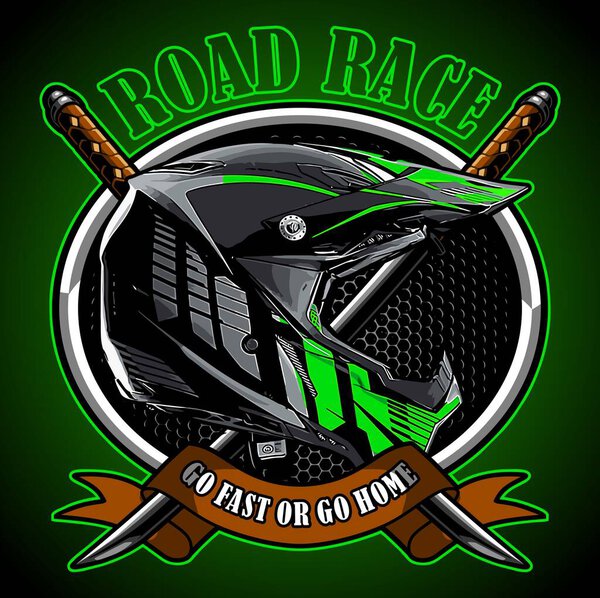  мотоциклетный шлем и векторный шаблон катаны 