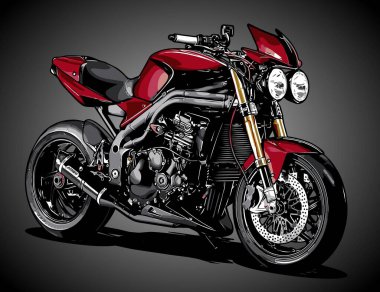 Tasarım için motosiklet vektör şablonu 