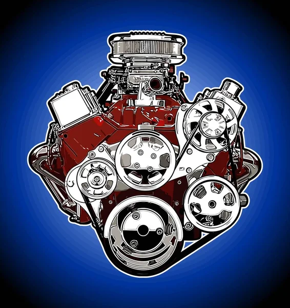 Racing Car Engine Vector Template — Stock Vector