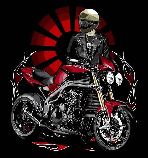 Modèle Vecteur Moto Rouge — Image vectorielle