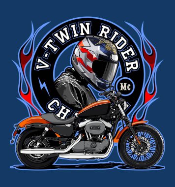 Grafik tasarımı için motosiklet vektör şablonu