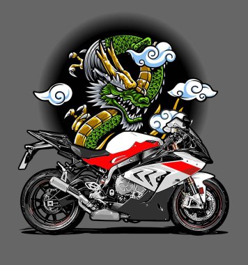 Grafik tasarımı için motosiklet vektör şablonu 