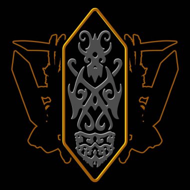  Grafik tasarımı için Dayak kültür vektör şablonu