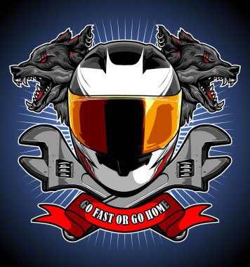  grafik tasarımı için motorcu vektör şablonu 