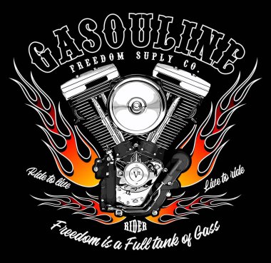 Grafik tasarımı için v motorlu vektör şablonu 