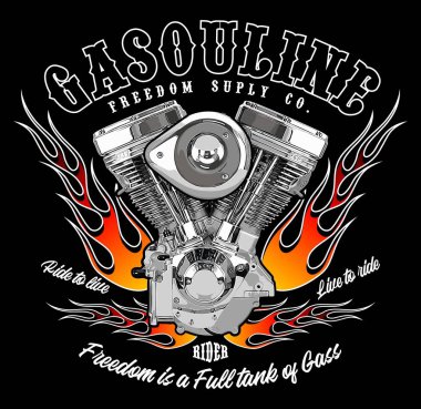 Grafik tasarımı için v motorlu vektör şablonu 