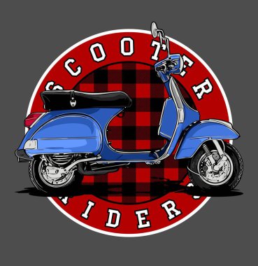  Grafik tasarımı için scooter vektör şablonu 