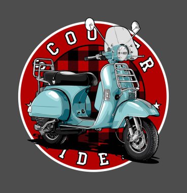  Grafik tasarımı için scooter vektör şablonu 