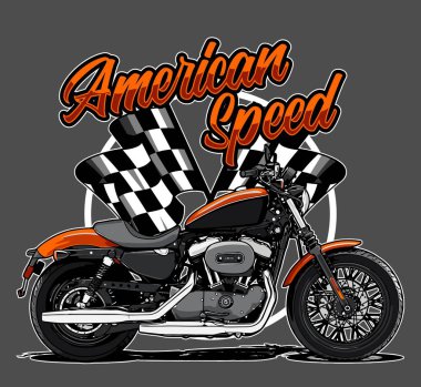 t-shirt tasarımı için motosiklet vektör şablonu