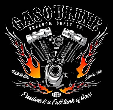 Grafik tasarımı için v motorlu vektör şablonu 