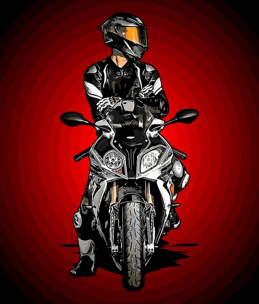 Modelo Vetor Motociclista Para Design Gráfico —  Vetores de Stock